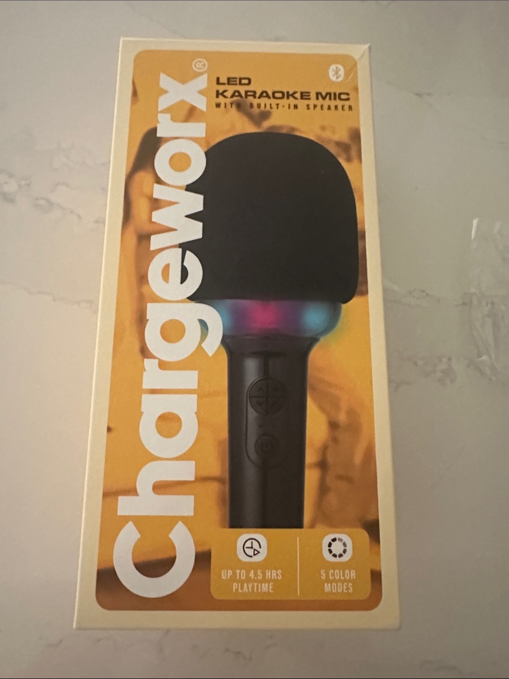 Chargeworx LED Karaoke Mic - Black with Multicolor LED